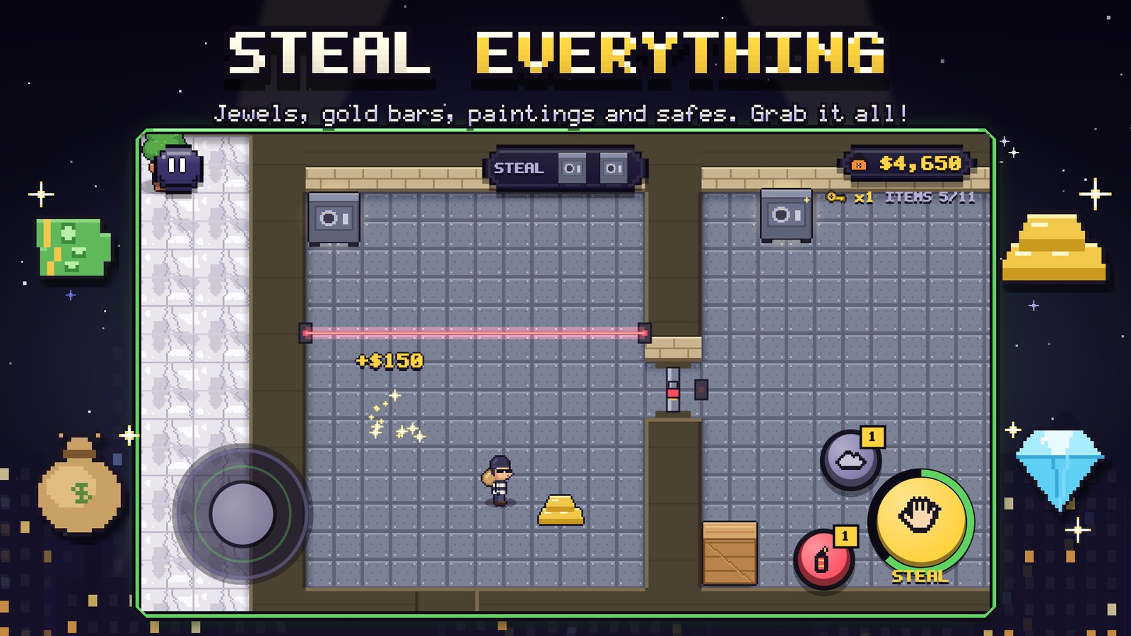 Stealing gold inside a laser-guarded bank vault